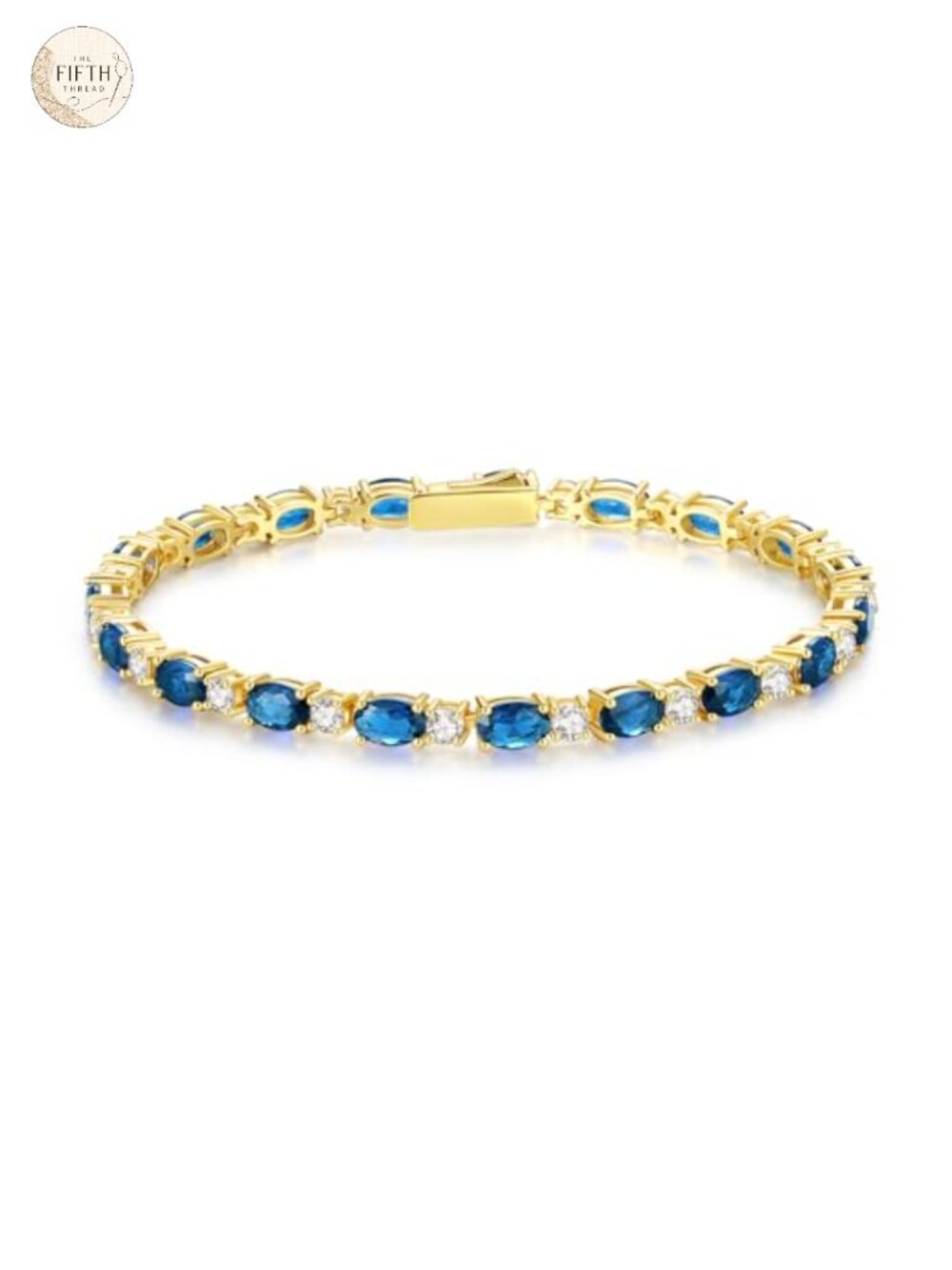 14K Gold Plated Sterling Silver Tennis Bracelet for Women 7 Inch